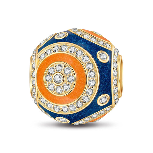 gona- Artistic polka dots Golden Tarnish-resistant Silver Charms With Enamel In 14K Gold Plated - GONA