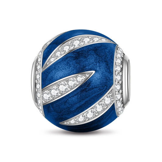 gona- Blue Light Boats Tarnish-resistant Silver Charms With Enamel In White Gold Plated - GONA
