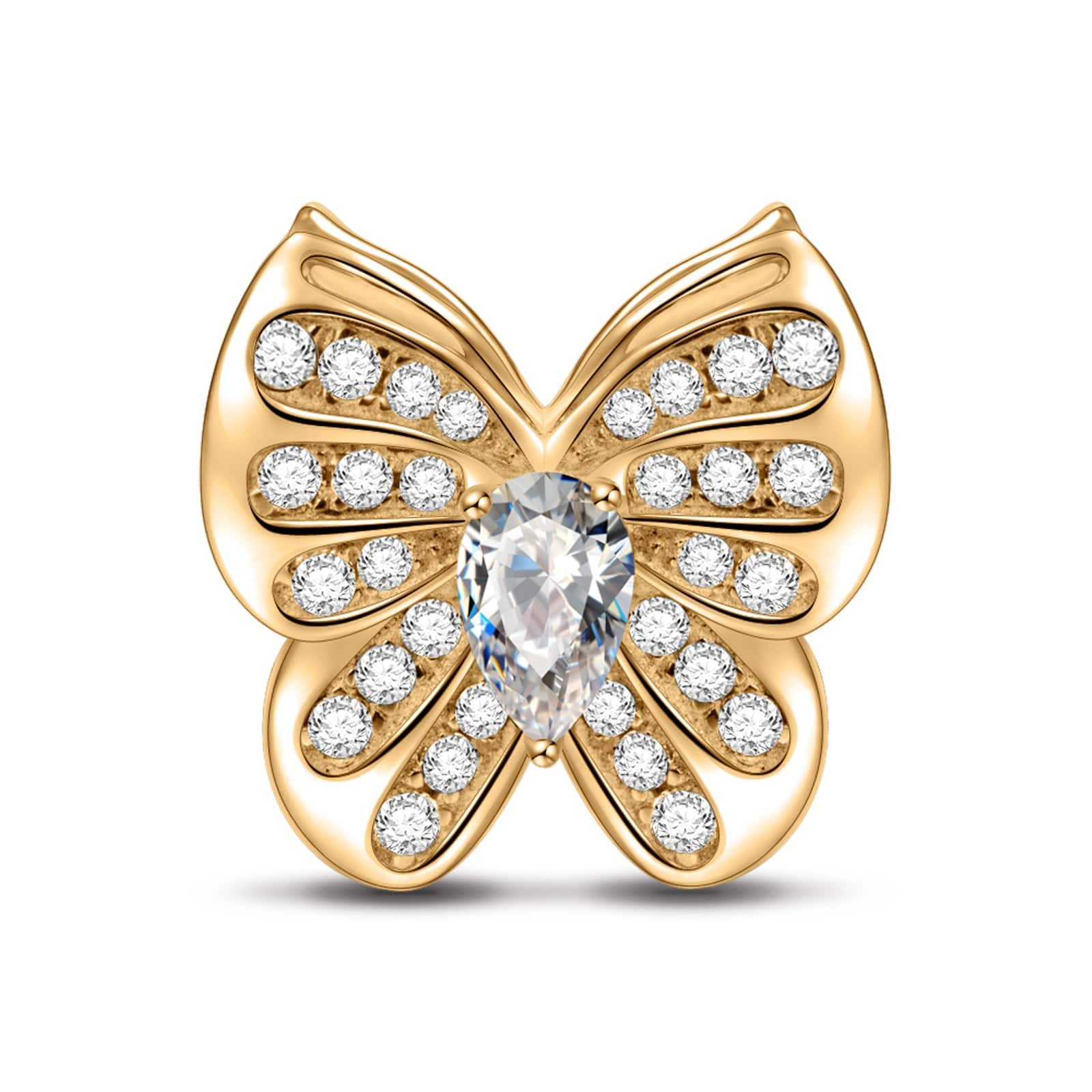 Butterfly Fairy Tarnish-resistant Silver Charms In 14K Gold Plated - GONA