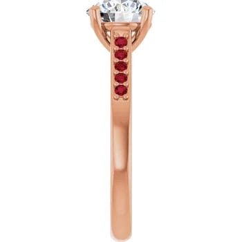 Crimson Pave Engagement Ring